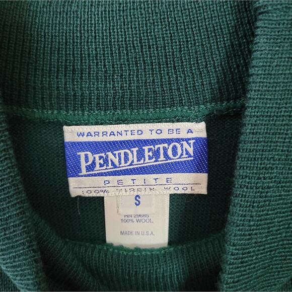 Pendleton Cintage Deadstock Mock Neck Green Wool Pullover Sweater - Picture 8 of 8